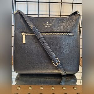 Kate Spade Medium Crossbody Handbag Black Leather Exc